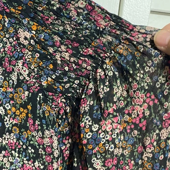 Zara Black Floral Blouse - Picture 6 of 13
